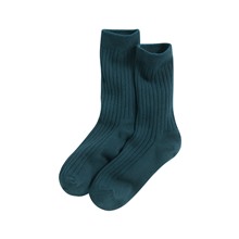 寬羅紋中筒襪-女