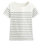 純棉船領條紋短袖T恤-女