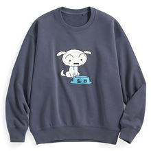 蠟筆小新毛圈寬版電繡圓領衫-02-女