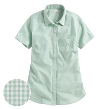 格紋短袖襯衫-女