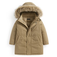 極暖羽絨中長版連帽外套-童