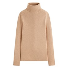 柔軟羅紋高領毛衣-女