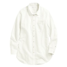 棉麻長版襯衫-女