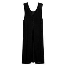 鏤空針織長版背心-女