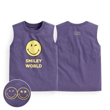 SmileyWorld®純棉寬版印花背心-童