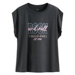 純棉寬版復古美式印花無袖上衣-女