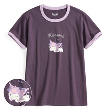 三麗鷗羅紋配色印花T恤-10-女