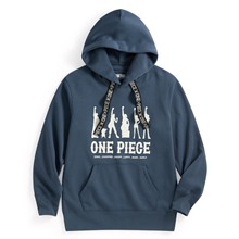 航海王刷毛印花織帶連帽衫-03-男