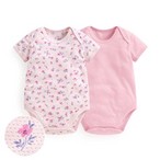 純棉網眼印花包臀衣(2入)-Baby