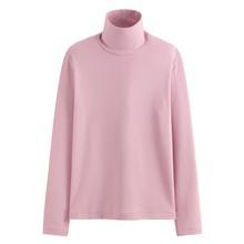 彈性柔滑棉高領T恤-女