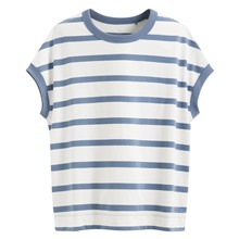 粗紡條紋連袖寬鬆上衣-女