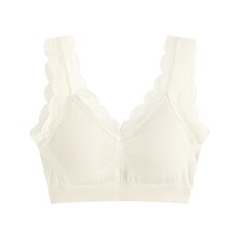 可拆式無縫Bra短版蕾絲背心-女