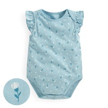 純棉荷葉袖印花包臀衣-Baby