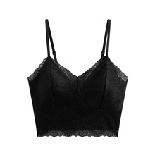 Bra蕾絲V領細肩帶背心-女