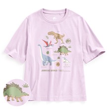 Jurassic World寬版印花T恤-11-女