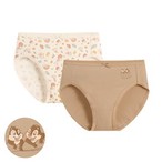 迪士尼系列棉質中腰內褲(2入)-女