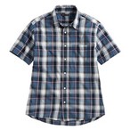 格紋短袖襯衫-男