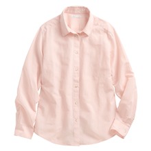 棉麻長袖襯衫-女