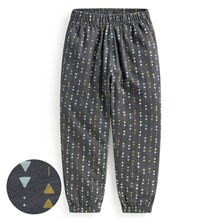 竹節棉印花束口褲-童