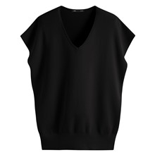 V領寬版連袖針織衫-女