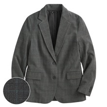 休閒格紋西裝外套-女