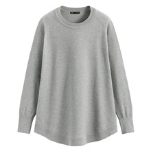 柔軟寬長版圓領毛衣-女