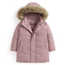 極暖羽絨中長版連帽外套-童