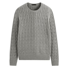 麻花圓領毛衣-女