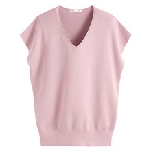 V領寬版連袖針織衫-女