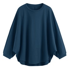 柔滑棉八分連袖寬版上衣-女