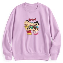 蠟筆小新毛圈寬版印花圓領衫-04-女