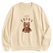 LINE FRIENDS毛圈寬版印花圓領衫-03-女