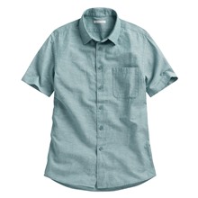 棉麻短袖襯衫-男