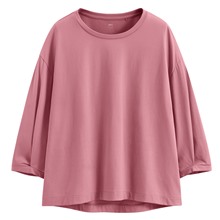 絲光棉寬版七分袖上衣-女