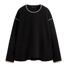 柔軟配色寬版毛衣-女