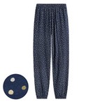 竹節棉印花束口褲-女