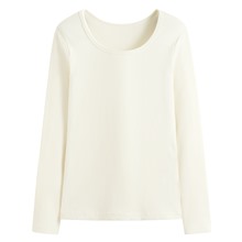 羅紋U領長袖T恤-女