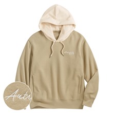 配色電繡刷毛連帽衫-男