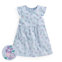 竹節棉荷葉袖花卉洋裝-Baby