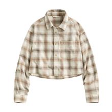 法蘭絨短版襯衫-女