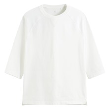 純棉厚寬版七分袖T恤-男