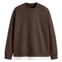 毛圈假兩件寬版上衣-男