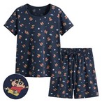 蠟筆小新快乾棉印花家居套裝-女