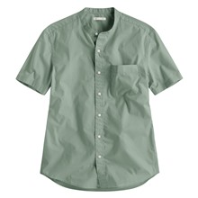 柔棉立領短袖襯衫-男