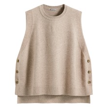 寬版圓領針織背心-女