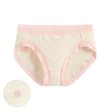 棉質蕾絲點點中腰內褲-女