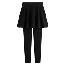 磨毛假兩件傘狀裙內搭褲-女