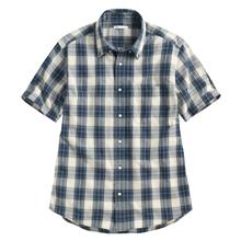 格紋短袖襯衫-男