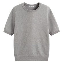 圓領五分袖針織衫-女