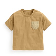 純棉寬版口袋T恤-童